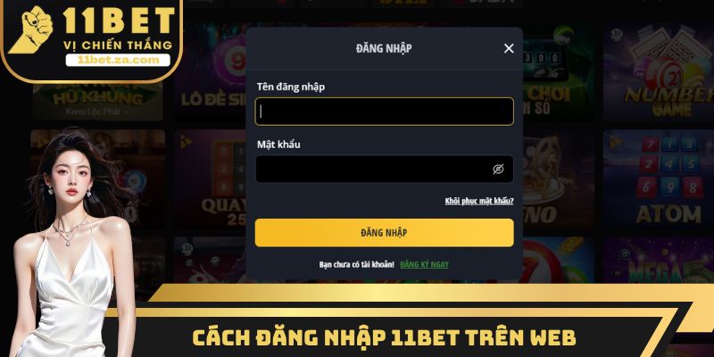 Cách đăng nhập 11BET trên web