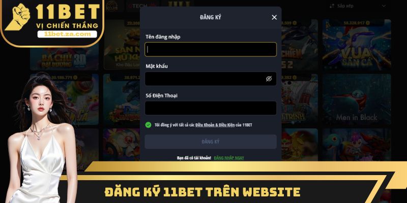 Đăng ký 11BET trên website